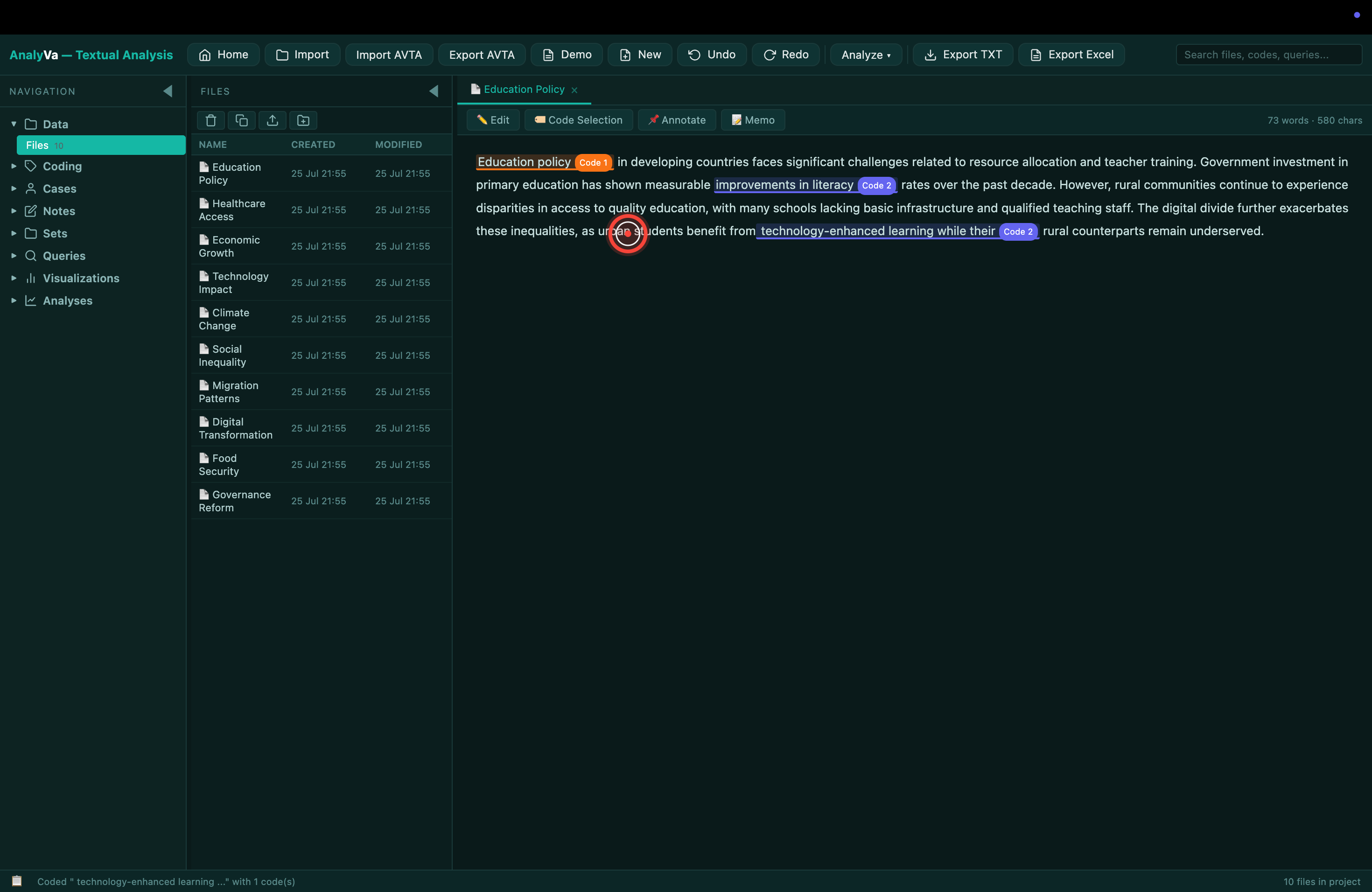 Code management right-click menu