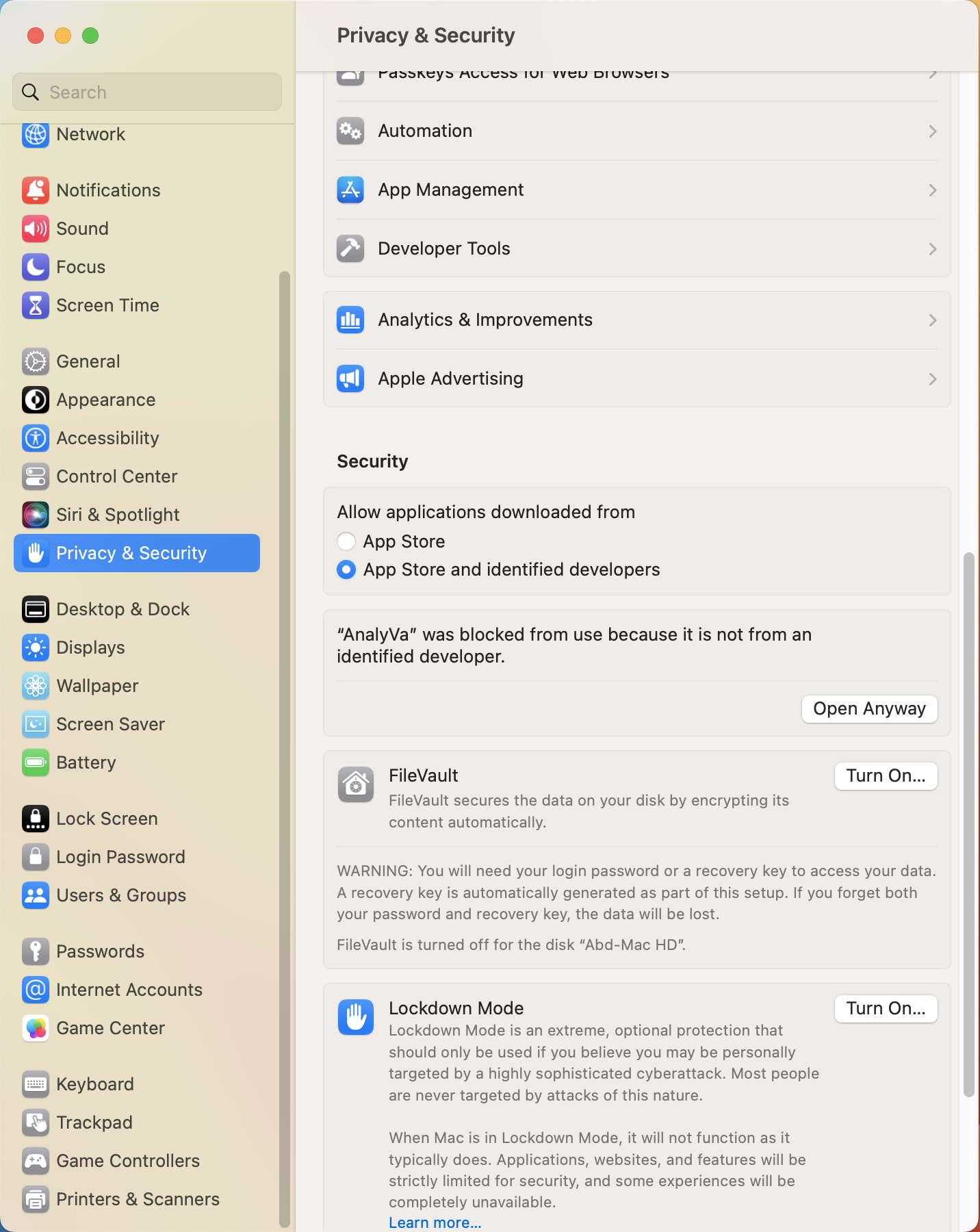 Privacy and Security - Open Anyway